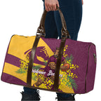 Brisbane Broncos Travel Bag Golden Wattle Floral Polynesian - Australian Flower - Rugby Mascot