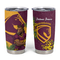 Brisbane Broncos Tumbler Cup Golden Wattle Floral Polynesian - Australian Flower - Rugby Mascot