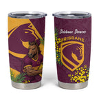 Brisbane Broncos Tumbler Cup Golden Wattle Floral Polynesian - Australian Flower - Rugby Mascot