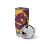 Brisbane Broncos Tumbler Cup Golden Wattle Floral Polynesian - Australian Flower - Rugby Mascot