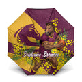 Brisbane Broncos Umbrella Golden Wattle Floral Polynesian - Australian Flower - Rugby Mascot