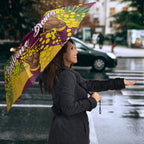 Brisbane Broncos Umbrella Golden Wattle Floral Polynesian - Australian Flower - Rugby Mascot