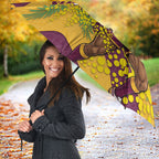 Brisbane Broncos Umbrella Golden Wattle Floral Polynesian - Australian Flower - Rugby Mascot