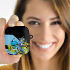 Cronulla Sutherland Sharks AirPods Case Golden Wattle Floral Polynesian - Australian Flower - Rugby Mascot
