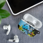 Cronulla Sutherland Sharks AirPods Case Golden Wattle Floral Polynesian - Australian Flower - Rugby Mascot
