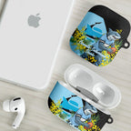 Cronulla Sutherland Sharks AirPods Case Golden Wattle Floral Polynesian - Australian Flower - Rugby Mascot
