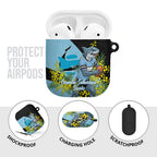 Cronulla Sutherland Sharks AirPods Case Golden Wattle Floral Polynesian - Australian Flower - Rugby Mascot