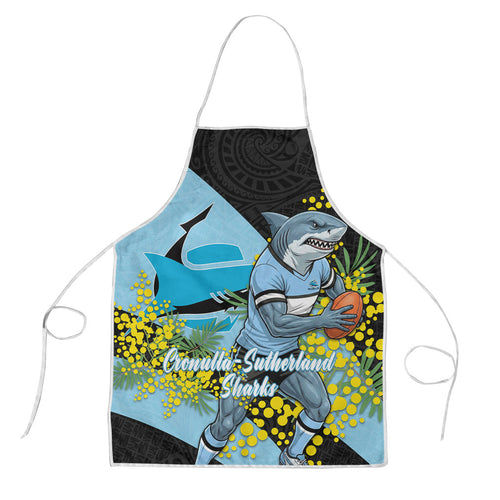 Cronulla Sutherland Sharks Apron Golden Wattle Floral Polynesian - Australian Flower - Rugby Mascot