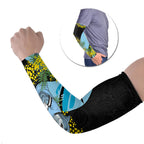 Cronulla Sutherland Sharks Arm Sleeves Golden Wattle Floral Polynesian - Australian Flower - Rugby Mascot