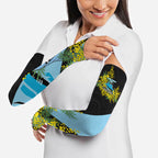 Cronulla Sutherland Sharks Arm Sleeves Golden Wattle Floral Polynesian - Australian Flower - Rugby Mascot