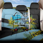 Cronulla Sutherland Sharks Back Car Seat Cover Golden Wattle Floral Polynesian - Australian Flower - Rugby Mascot