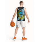 Cronulla Sutherland Sharks Basketball Jersey Golden Wattle Floral Polynesian - Australian Flower - Rugby Mascot