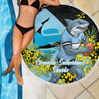 Cronulla Sutherland Sharks Beach Blanket Golden Wattle Floral Polynesian - Australian Flower - Rugby Mascot