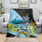 Cronulla Sutherland Sharks Blanket Golden Wattle Floral Polynesian - Australian Flower - Rugby Mascot