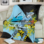 Cronulla Sutherland Sharks Blanket Golden Wattle Floral Polynesian - Australian Flower - Rugby Mascot