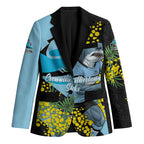 Cronulla Sutherland Sharks Blazer Golden Wattle Floral Polynesian - Australian Flower - Rugby Mascot