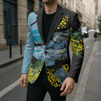 Cronulla Sutherland Sharks Blazer Golden Wattle Floral Polynesian - Australian Flower - Rugby Mascot