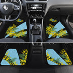 Cronulla Sutherland Sharks Car Mats Golden Wattle Floral Polynesian - Australian Flower - Rugby Mascot