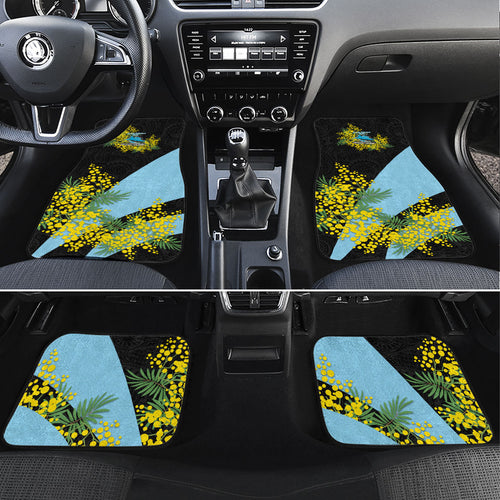 Cronulla Sutherland Sharks Car Mats Golden Wattle Floral Polynesian - Australian Flower - Rugby Mascot