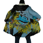 Cronulla Sutherland Sharks Cloak Golden Wattle Floral Polynesian - Australian Flower - Rugby Mascot