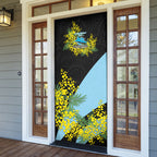 Cronulla Sutherland Sharks Door Cover Golden Wattle Floral Polynesian - Australian Flower - Rugby Mascot
