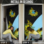 Cronulla Sutherland Sharks Door Cover Golden Wattle Floral Polynesian - Australian Flower - Rugby Mascot