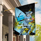 Cronulla Sutherland Sharks Garden Flag Golden Wattle Floral Polynesian - Australian Flower - Rugby Mascot