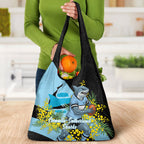Cronulla Sutherland Sharks Grocery Bag Golden Wattle Floral Polynesian - Australian Flower - Rugby Mascot