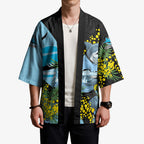 Cronulla Sutherland Sharks Kimono Golden Wattle Floral Polynesian - Australian Flower - Rugby Mascot