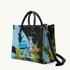 Cronulla Sutherland Sharks Leather Bag Golden Wattle Floral Polynesian - Australian Flower - Rugby Mascot