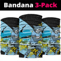 Cronulla Sutherland Sharks Neck Gaiter Golden Wattle Floral Polynesian - Australian Flower - Rugby Mascot