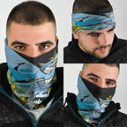 Cronulla Sutherland Sharks Neck Gaiter Golden Wattle Floral Polynesian - Australian Flower - Rugby Mascot