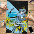 Cronulla Sutherland Sharks Puzzle Golden Wattle Floral Polynesian - Australian Flower - Rugby Mascot