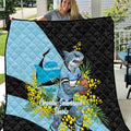 Cronulla Sutherland Sharks Quilt Golden Wattle Floral Polynesian - Australian Flower - Rugby Mascot