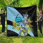 Cronulla Sutherland Sharks Quilt Golden Wattle Floral Polynesian - Australian Flower - Rugby Mascot