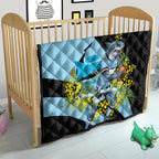 Cronulla Sutherland Sharks Quilt Golden Wattle Floral Polynesian - Australian Flower - Rugby Mascot
