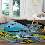 Cronulla Sutherland Sharks Round Carpet Golden Wattle Floral Polynesian - Australian Flower - Rugby Mascot