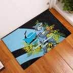 Cronulla Sutherland Sharks Rubber Doormat Golden Wattle Floral Polynesian - Australian Flower - Rugby Mascot