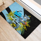 Cronulla Sutherland Sharks Rubber Doormat Golden Wattle Floral Polynesian - Australian Flower - Rugby Mascot