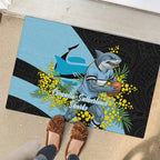 Cronulla Sutherland Sharks Rubber Doormat Golden Wattle Floral Polynesian - Australian Flower - Rugby Mascot