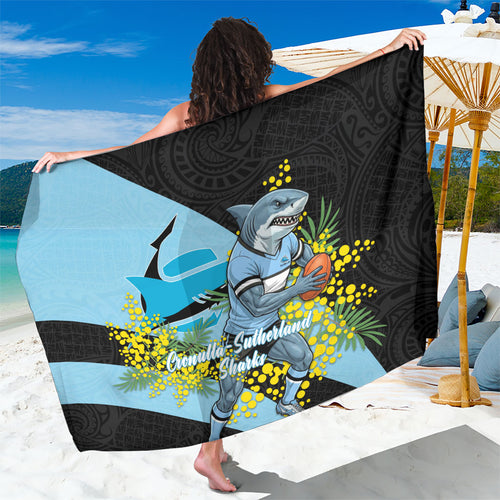Cronulla Sutherland Sharks Sarong Golden Wattle Floral Polynesian - Australian Flower - Rugby Mascot