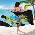 Cronulla Sutherland Sharks Sarong Golden Wattle Floral Polynesian - Australian Flower - Rugby Mascot