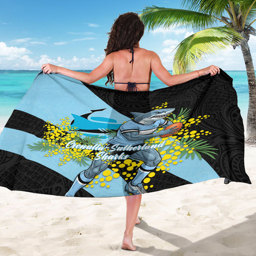 Cronulla Sutherland Sharks Sarong Golden Wattle Floral Polynesian - Australian Flower - Rugby Mascot