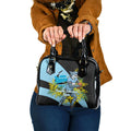 Cronulla Sutherland Sharks Shoulder Handbag Golden Wattle Floral Polynesian - Australian Flower - Rugby Mascot