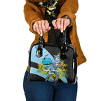 Cronulla Sutherland Sharks Shoulder Handbag Golden Wattle Floral Polynesian - Australian Flower - Rugby Mascot