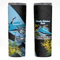 Cronulla Sutherland Sharks Skinny Tumbler Golden Wattle Floral Polynesian - Australian Flower - Rugby Mascot