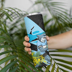 Cronulla Sutherland Sharks Skinny Tumbler Golden Wattle Floral Polynesian - Australian Flower - Rugby Mascot