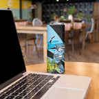 Cronulla Sutherland Sharks Skinny Tumbler Golden Wattle Floral Polynesian - Australian Flower - Rugby Mascot