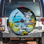 Cronulla Sutherland Sharks Spare Tire Cover Golden Wattle Floral Polynesian - Australian Flower - Rugby Mascot