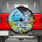 Cronulla Sutherland Sharks Spare Tire Cover Golden Wattle Floral Polynesian - Australian Flower - Rugby Mascot